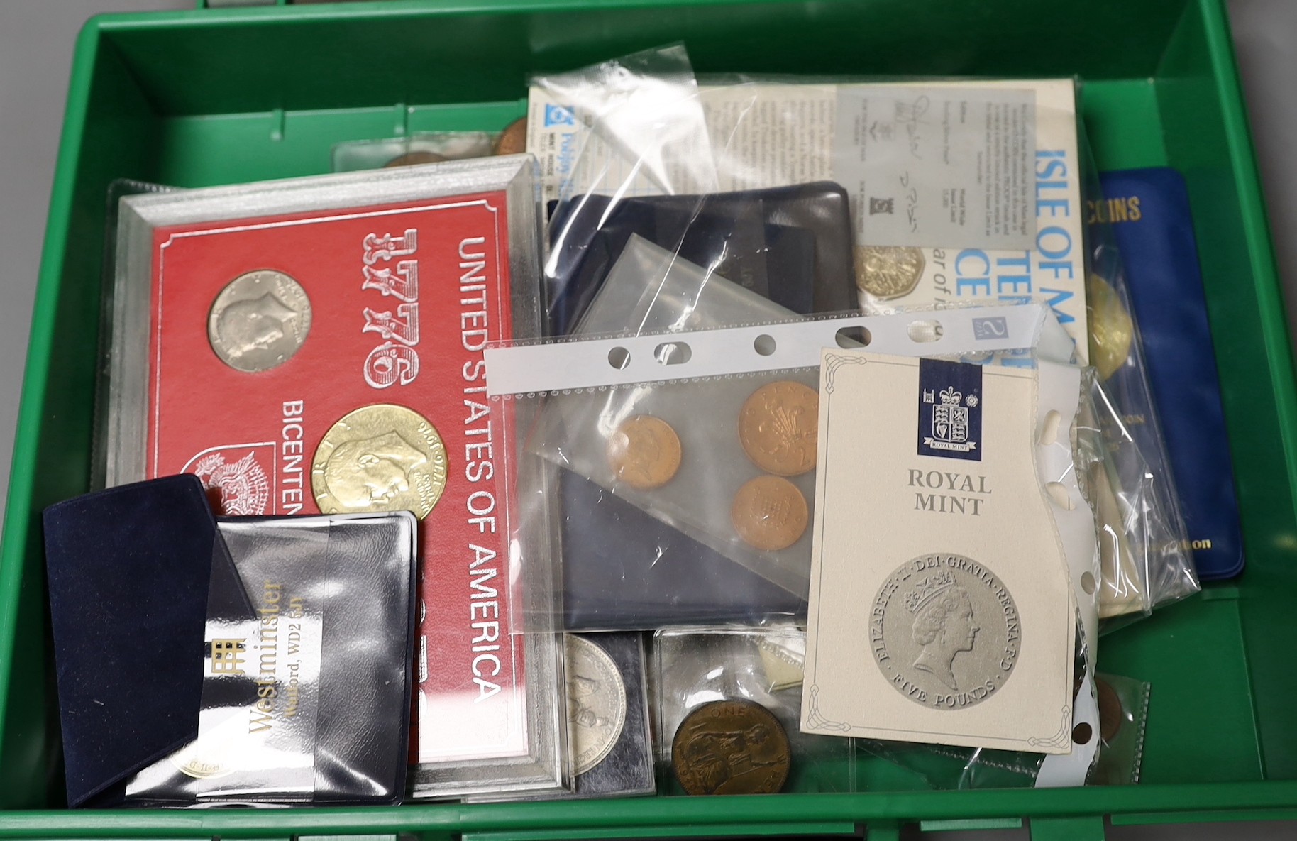 A collection of UK coins and bank notes